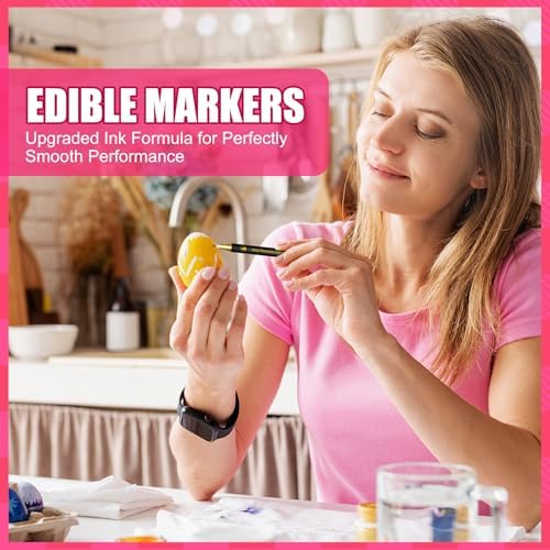 10-Piece Dual-Sided Edible Food Markers, Fine and Thick Tips