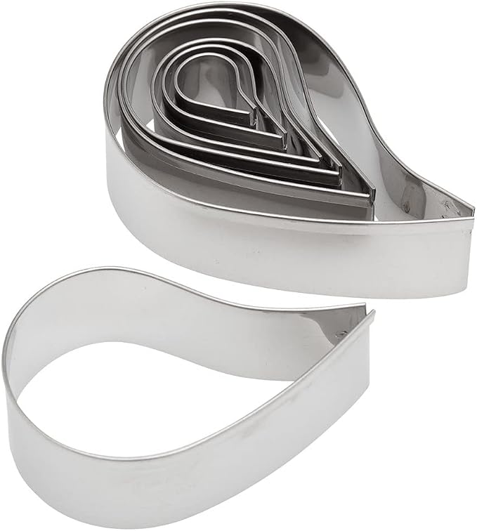 Ateco Plain Edge Comma Cutters in Graduated Sizes, Stainless Steel by Ateco
