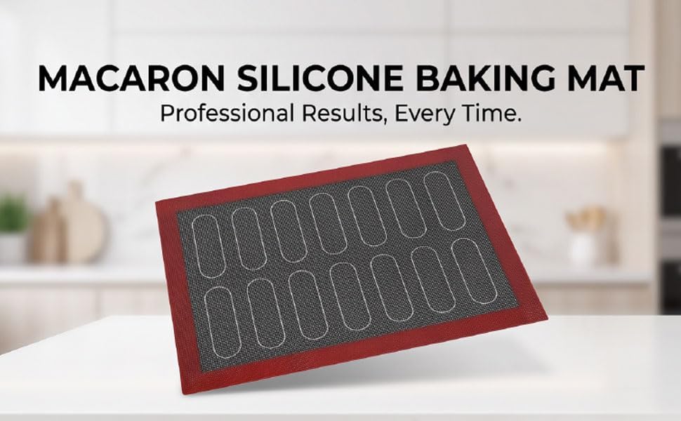Silicone Macaron Baking Mat, Non Stick Perforated Heat Tolerant