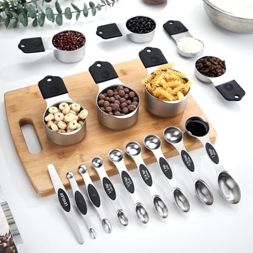Measuring Cups and Spoons Set Stainless Steel Includes 7 Heavy Duty