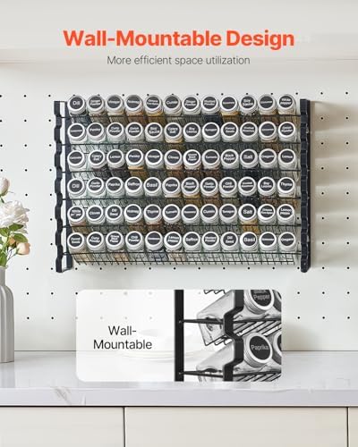 VEVOR Spice Rack Organizer for Cabinet, Spice Organizer with 72 Empty