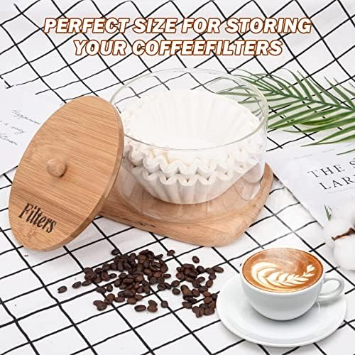 BKYFPQ Coffee Filter Holder with Lid for Coffee Bar Accessories Decor