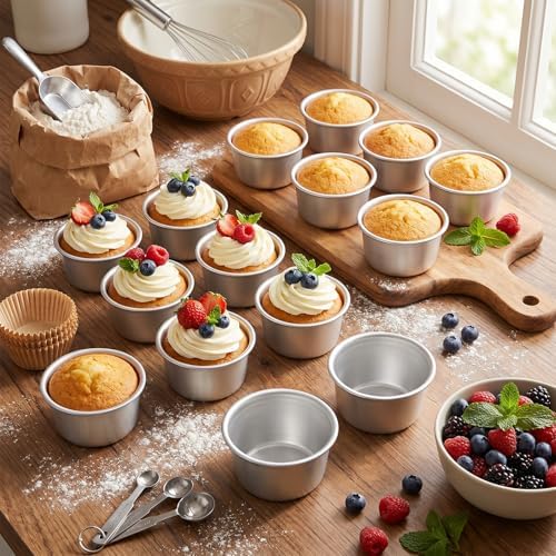 18 PCS 4 Inch Mini Round Cake Pans – Nonstick Aluminum Baking Molds