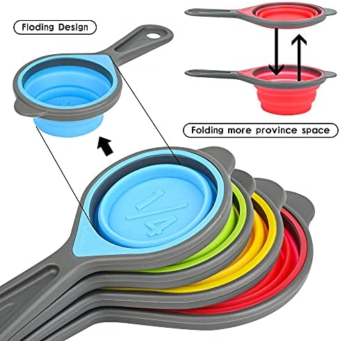 Measuring Cups and Spoons set, Collapsible Measuring Cups, 8 pieces