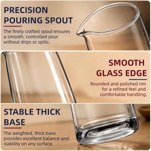 8 Pack Spouted Wine Carafe Glass, 5 Oz Creamer Milk Pouring Pitcher
