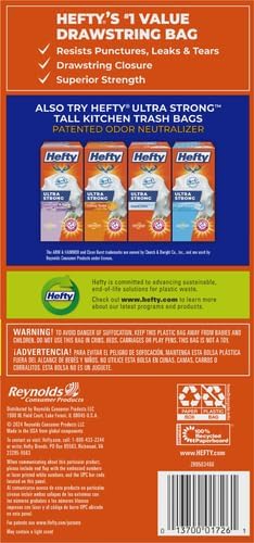 Hefty Strong White 13 Gallon Trash Bags - Image 12