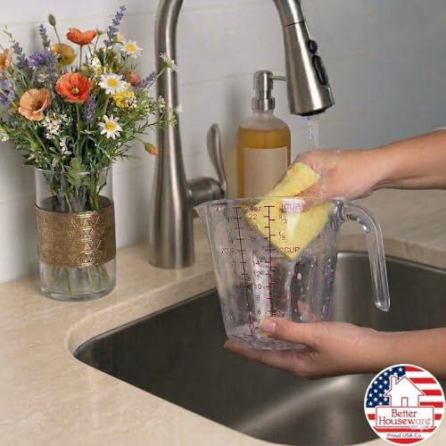 Better Houseware 3 Cup Measuring Cup, Clear Plastic Cup for Cooking