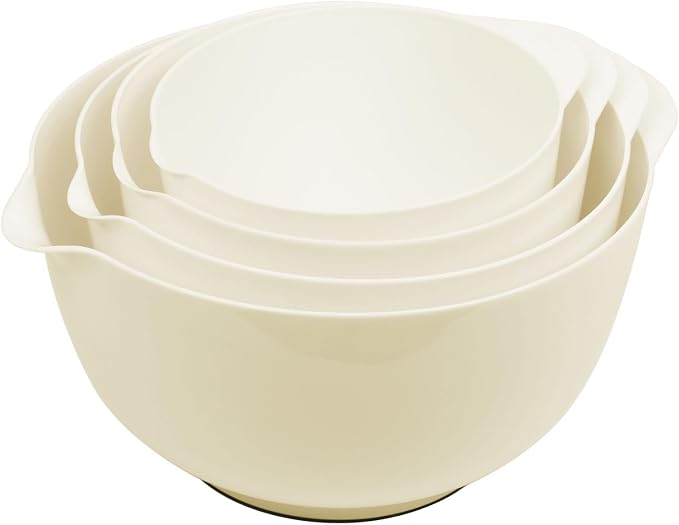 BoxedHome 4 Quart Large Plastic Mixing Bowls, Microwave Safe Mixing Bowl Set by BoxedHomeProducts