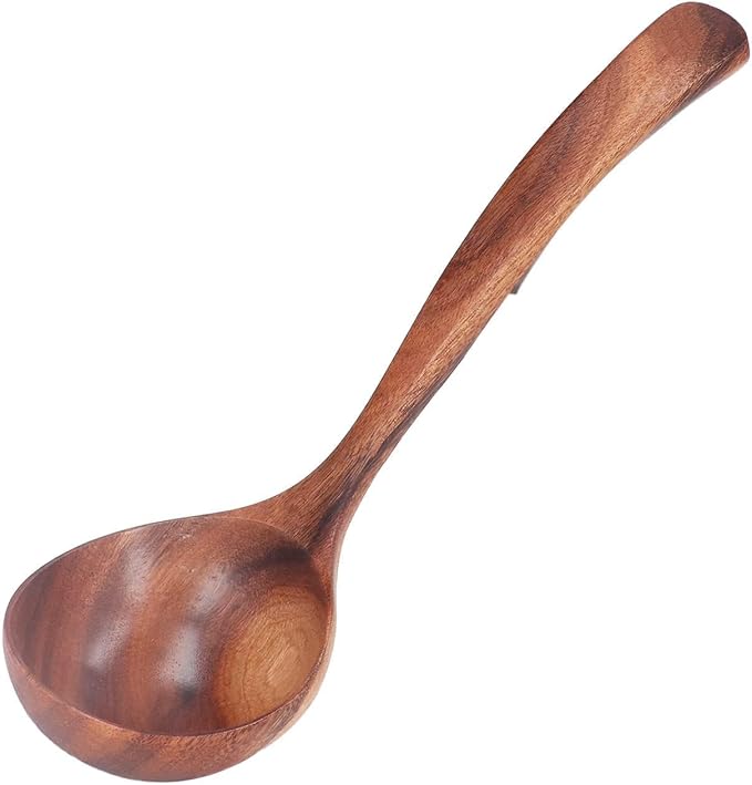 Wooden Ladle, 7.87inch Soup Ladle Wooden Serving Spoon Soup Spoon Ladle - Image 7