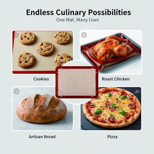 2 Pcs Silicone Baking Mat with Buckle, 11.81 x 15.75in