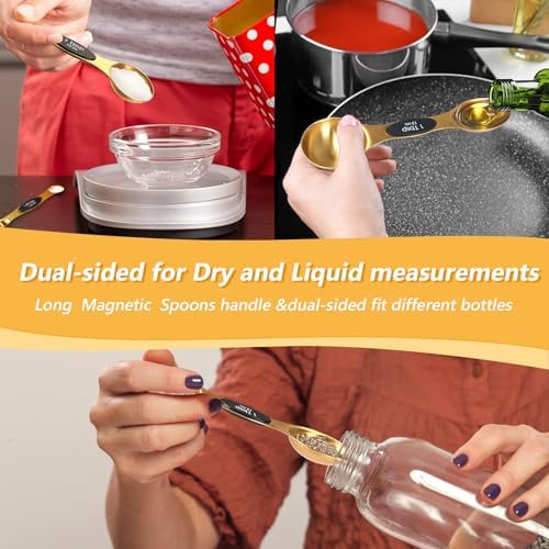 Magnetic Measuring Cups & Spoons Set for Cooking, 15pcs