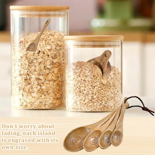 Wooden Measuring Cups and Spoons Set - Eco-Friendly Solid Acacia Wood