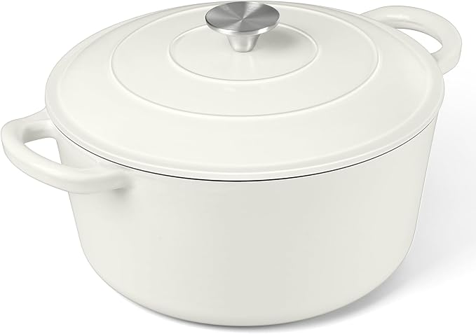 P&P CHEF 6QT Enameled Dutch Oven, Cast Iron Dutch Oven Pot by PPCHEF