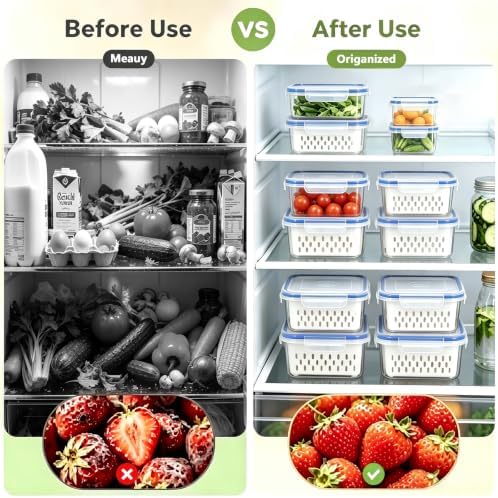 3-Pack Fruit Storage Containers with Removable Colander