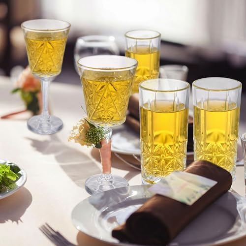Uiifan 12 Pcs Drinking Glassware Set Crystal Glassware Bulk Clear