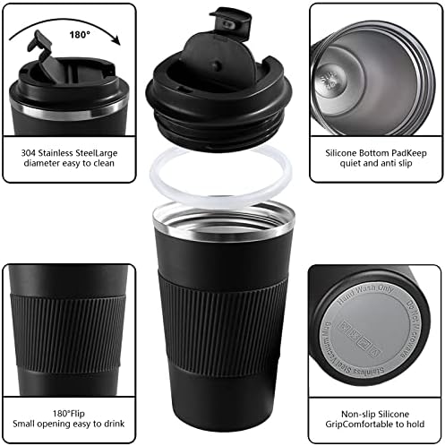 Insulated Travel Coffee Mug, Stainless Steel Coffee Cup with Leakproof
