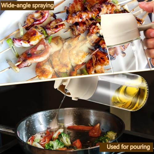 Ciieeo Olive Oil Dispenser and Sprayer, 2-in-1 Glass Bottle
