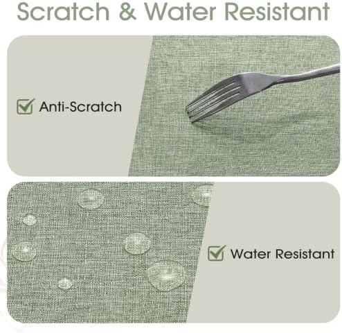 Veblandy Rectangle Tablecloth Linen Textured Waterproof & Stain