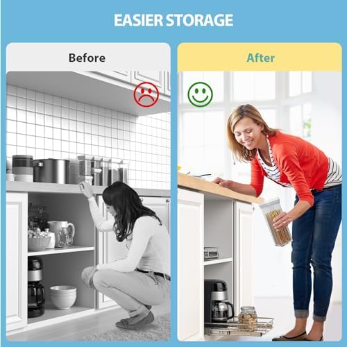 Pull Out Cabinet Organizer, 14.8” Slide Out Kitchen Organizers Storage