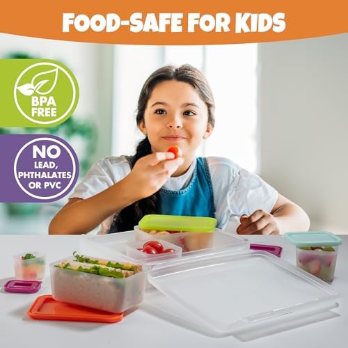 Bentology Bento Lunch Box Set w 5 Leakproof Made-to-Size Snack