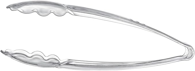 Plasticpro 9'' Serving Tongs Heavy Duty Reusable Kitchen and BBQ Clear Serving - Image 6