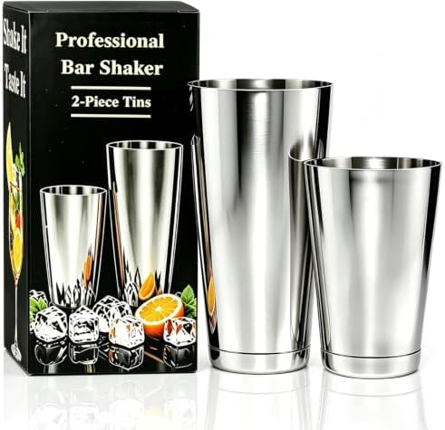 Boston Cocktail Shaker, 18oz & 28oz 2-Piece Tins, Professional Bar