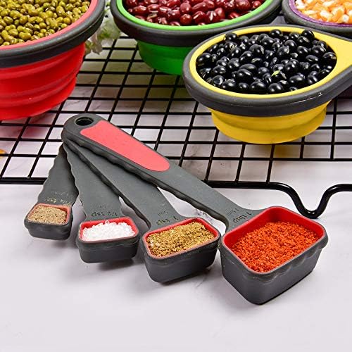 Collapsible Silicone Soft Measuring Cups and Measuring Spoons, 8 pieces - Image 6