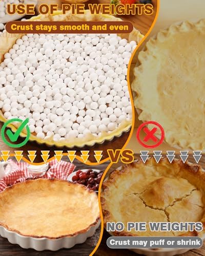 PLANTIONAL Baking Ceramic Pie Weights, Natural Stoneware For Pie