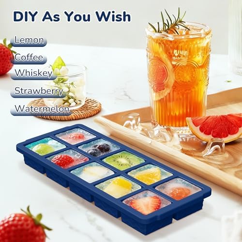 Silicone Freezer Trays with Lid (4-Pack), 1-Cup, 2-Cup, 1/2-Cup &