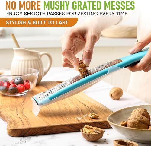 Spring Chef Premium Lemon Zester Grater with Handle - Fruits, Garlic