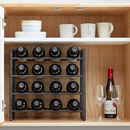 IBUYKE Metal Wine Racks Countertop,16 Bottles Wine Bottle