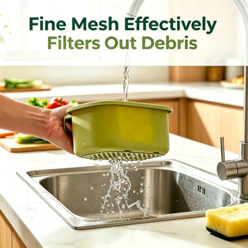 Multifunctional Hanging Sink Drain Strainer Basket, Green