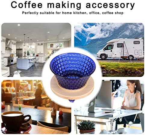 Cone Glass Pour Over Coffee Maker with Stand, 1-4 Cups Drip Coffee