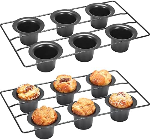 Shellwei 2 Pcs 12 Cups Nonstick Popover Pan Muffin Cupcake Pudding