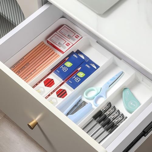 Shallow Desk Drawer Organizer, 1.73" Modular Expandable Tray