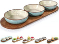 Artena 6oz Turquoise Solid Ceramic Chips and Dip Serving Platter with