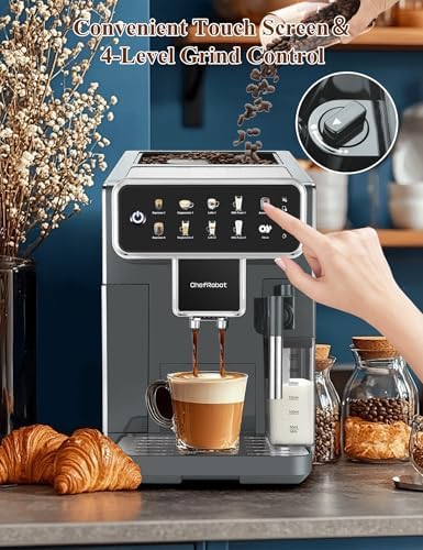 Chef Robot Automatic Espresso Machine, 12 Cup, Gray