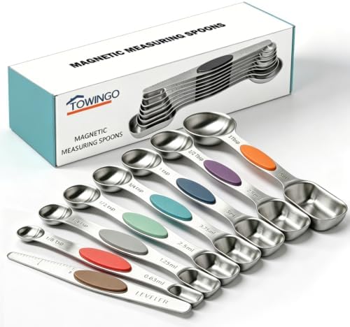 Magnetic Stainless Steel Measuring Spoons Set for Kitchen Cooking
