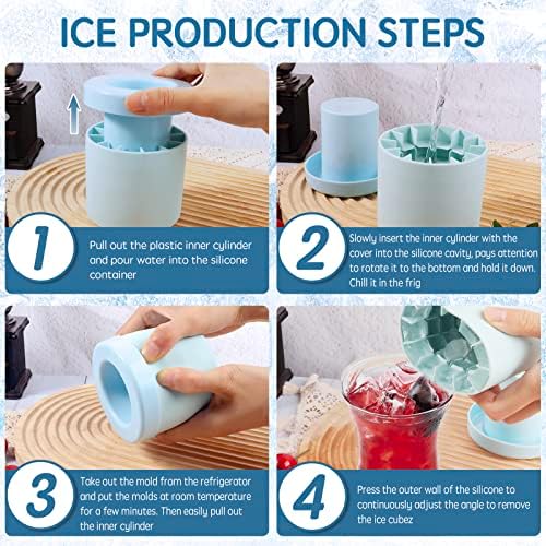 Small Ice Maker Cup, Cylinder Silicone Ice Cube Molds, Mini Ice Maker