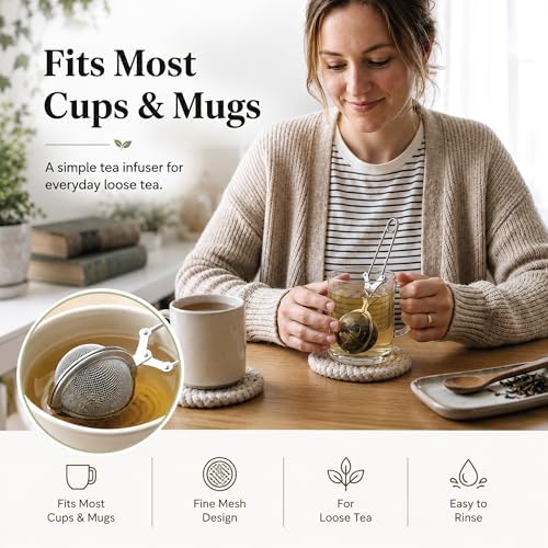 3-Pack Fine Mesh Tea Ball Infusers with Long Handles, Stainless Steel