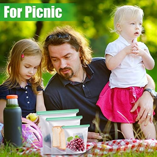 【Upgrade】Cadrim Reusable Extra Thick Silicone Food Storage Bags