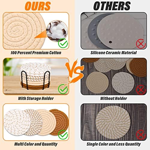 Mckanti Drink Coasters Set of 8, 4 Colors Absorbent Coasters for