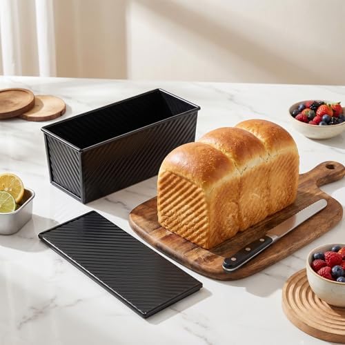 Pullman Loaf Pan with Lid, 13 × 4 Inch 2.2 LB Carbon Steel Bread Pan