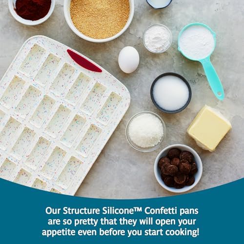 Trudeau 24 Slot Mini Bar Pan – Premium Confetti White Silicone
