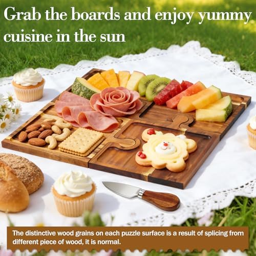 Wood Charcuterie Board Set,Cheese Board for Serving with Accessories