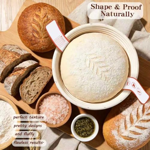 Sourdough Starter Kit with Banneton Proofing Basket, Jar and Baking