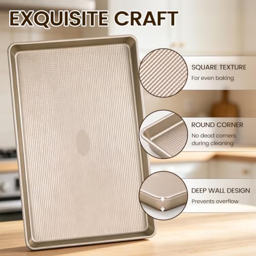 Vinino 17Inch Baking Sheet Set of 2, Cookie Sheets For Baking with