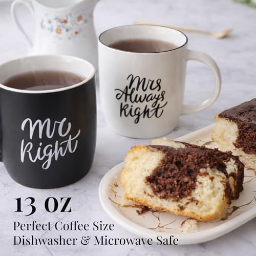 Triple Gifffted Mr Right and Mrs Always Right Coffee Mugs Gift Set
