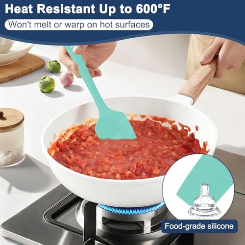 4 Pcs Silicone Spatula, 11.4 In, 600°F Heat Resistant (Multicolor)