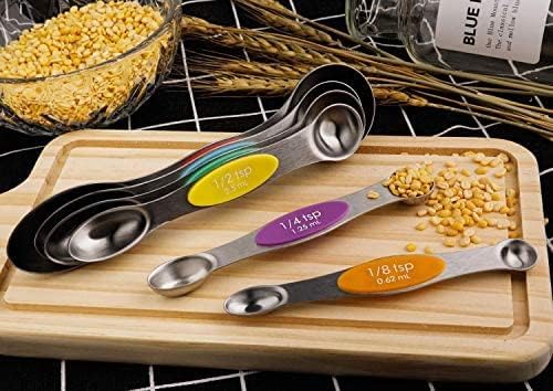 Magnetic Measuring Spoons Set Stainless Steel Dual Sided Measuring